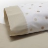 DON DESCANSO – Juego de Sábanas y Fundas de Almohada Maia. Estampado lunares Beige. Diferentes medidas