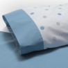 DON DESCANSO–Juego de Sábanas y Fundas de Almohada Maia. Estampado lunares Azul. Diferentes medidas