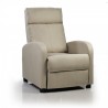 DON DESCANSO - Sillón Reclinable Tela Verona Beige, Sillón Relax con Reposapiés, Apertura Push, Compacto, Reclinable hasta 160º