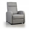 DON DESCANSO- Sillón Reclinable Tela Verona Gris,Sillón Relax con Reposapiés,Apertura Push,Compacto, Reclinable hasta 160º