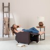 DON DESCANSO- Sillón Reclinable Tela Verona Chocolate,Sillón Relax con Reposapiés,Apertura Push,Compacto, Reclinable hasta 160º