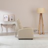 DON DESCANSO - Sillón Reclinable Tela Verona Beige, Sillón Relax con Reposapiés, Apertura Push, Compacto, Reclinable hasta 160º