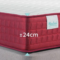 NALUI-Colchón Viscoelástico Firmeza Media Gredos con Tejido Strech. Altura:±24cm | Reversible | Fabricado en España