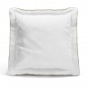 Don Descanso – Funda de Cojín 50x50 Algodón 100% 180 Hilos Blanca con Ribete Blanco Suave, Fresca, Transpirable, Lavable a 30ºC