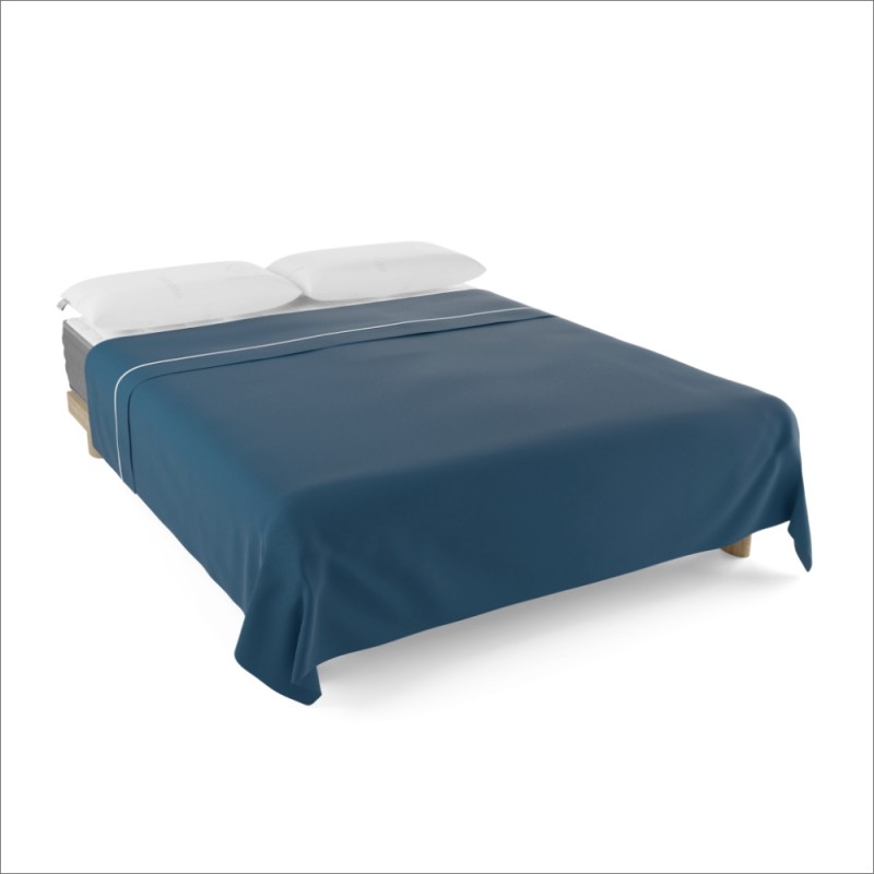 Don Descanso - Sábana Encimera Algodón 100% 180 Hilos. Fácil Planchado y Lavable (30º). Azul (Disponible Varios Tamaños)