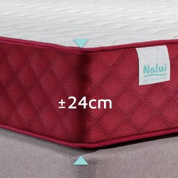 NALUI-Colchón Viscoelástico Firmeza Media Gredos con Tejido Strech. Altura:±24cm | Reversible | Fabricado en España